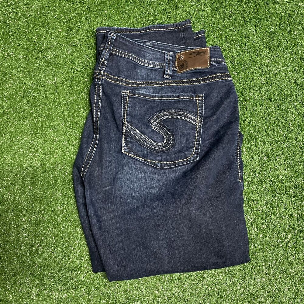 Silver Jeans Co. Suki Capri Women’s 36x24 Dark Wash Curvy Fit Stretch Denim